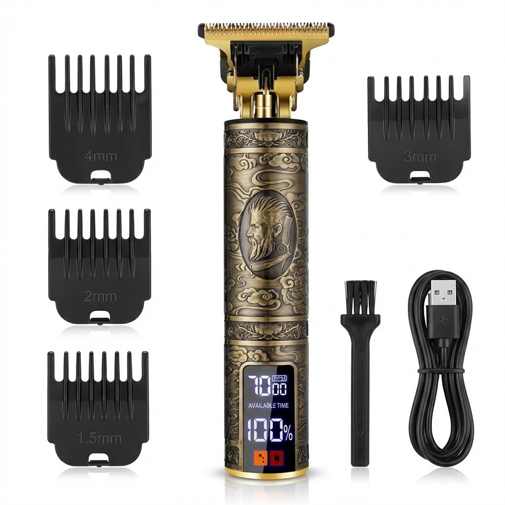 Kit completo BudaShaver Pro com todos os acessórios