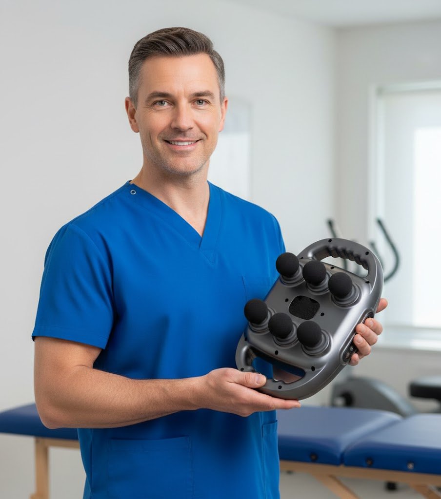 PowerRelax Pro com sistema de 6 cabeças de percussão profunda