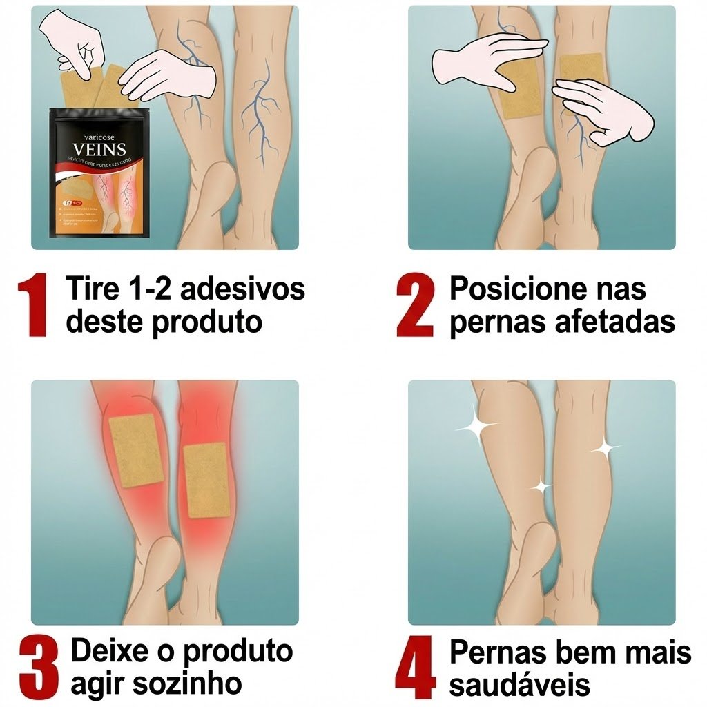 Infográfico como o adesivo VenoVital atua nas varizes