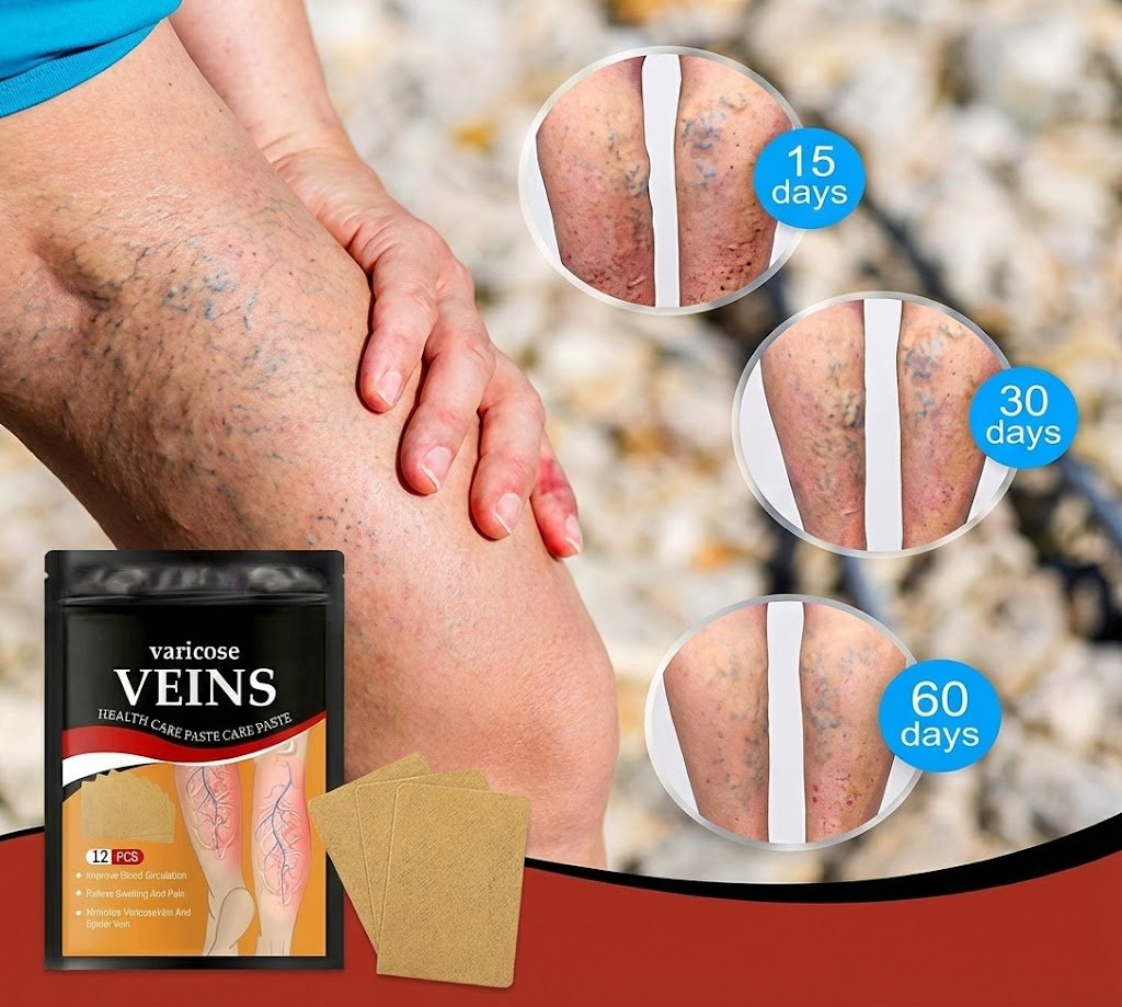 Infográfico como o adesivo VenoVital atua nas varizes