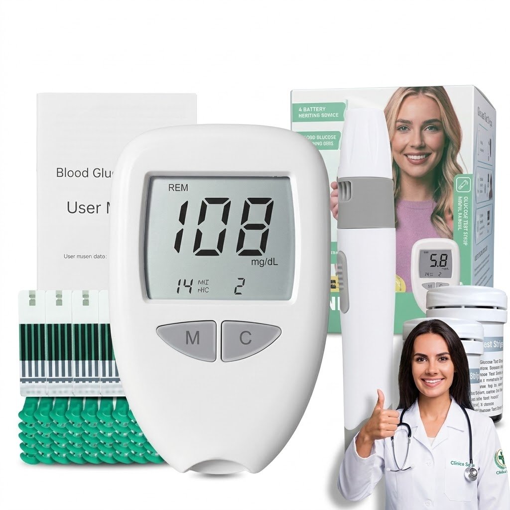 GlucoCheck Pro - Kit Completo de Monitoriza&ccedil;&atilde;o de Glic&eacute;mia