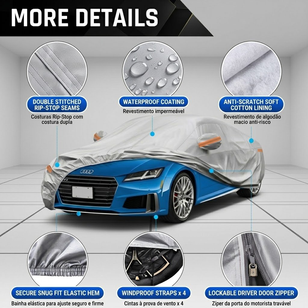 AutoShield Pro capa PEVA 6 camadas para proteção completa do carro