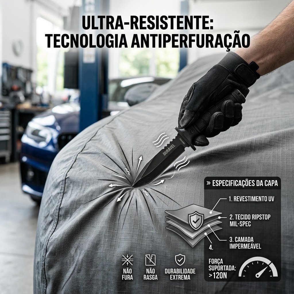 Detalhe do material PEVA reforçado do AutoShield Pro