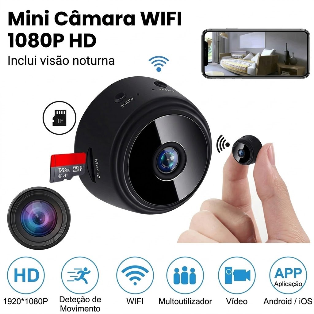 Mini câmera HD extremamente compacta