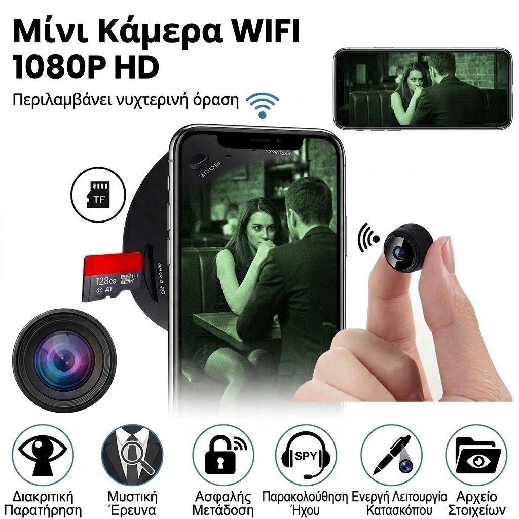 Μίνι Κάμερα HD 1080p — συμπαγής, μαγνητική και διακριτική