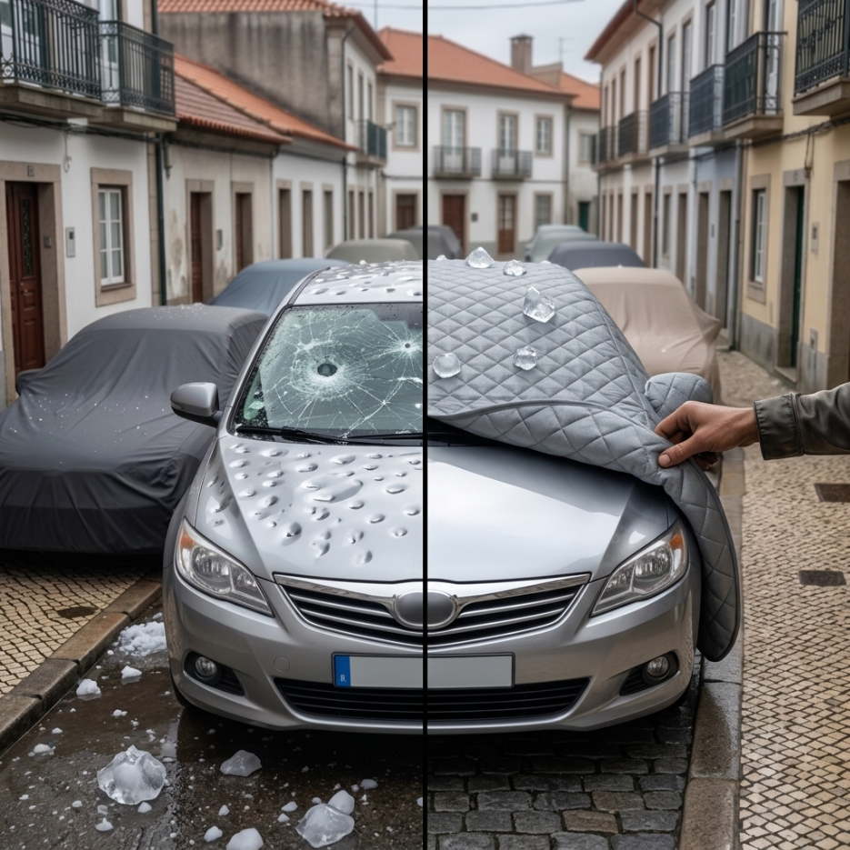 Coche expuesto a las inclemencias sin protección