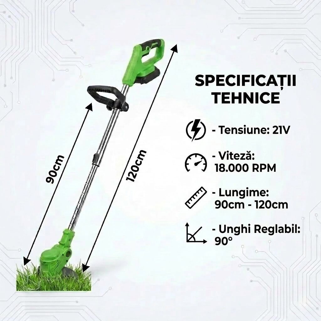 Kit complet RoçaMax Pro cu 2 acumulatori, set de lame și încărcător