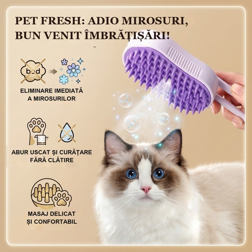 Steam Jet Brush - perie cu abur pentru animale