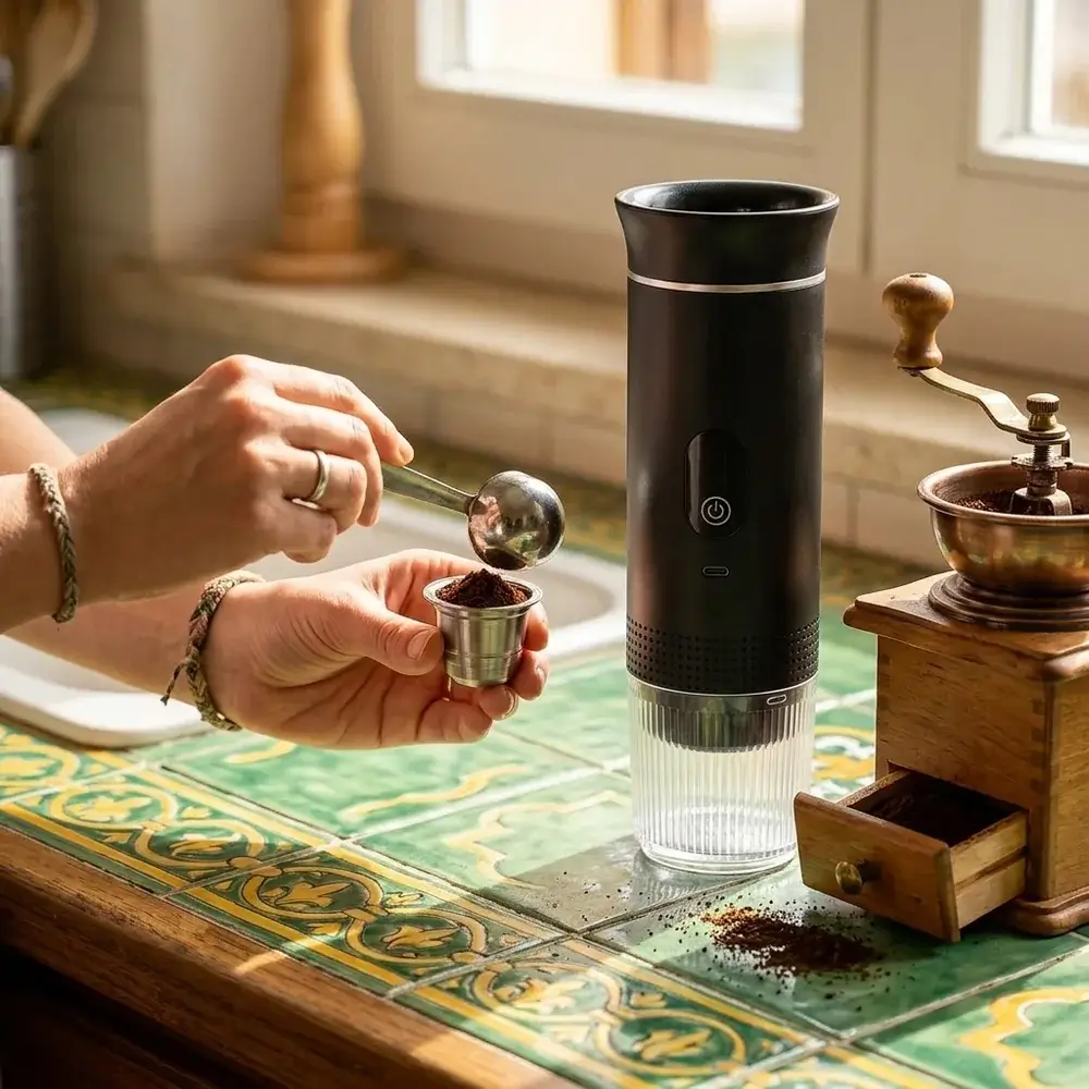 Cápsula reutilizável a ser cheia com café moído